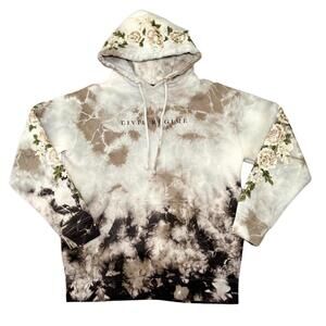Civil Regime Oversized Lace Floral Tie Dye Hoodie Size S